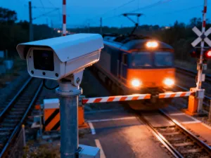 Kobieta z dzieckiem z podziwem patrzą na dom stojący na dachu w słoneczny dzień we Władysławowie.