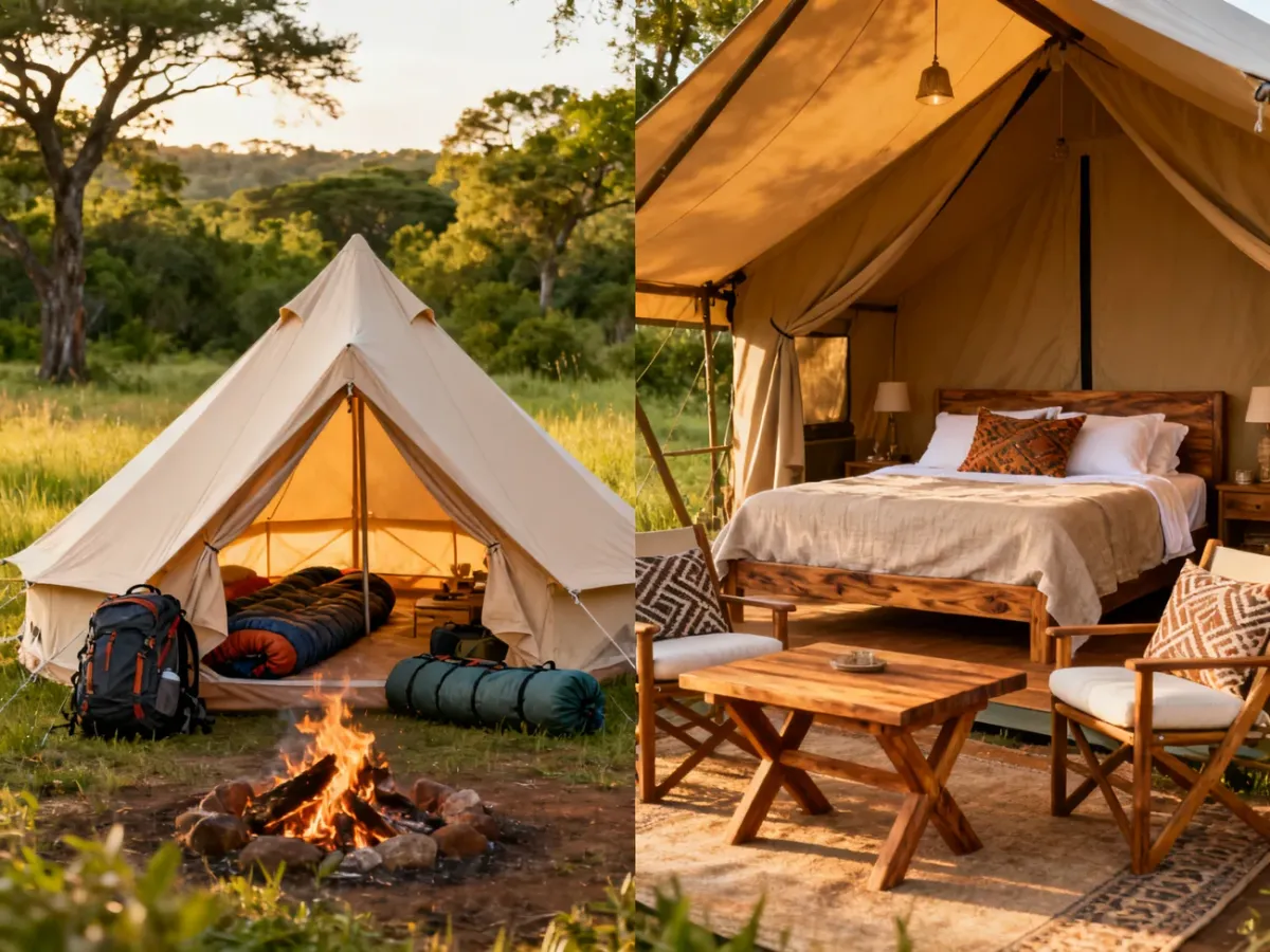Porównanie tradycyjnego kempingu i komfortowego glampingu