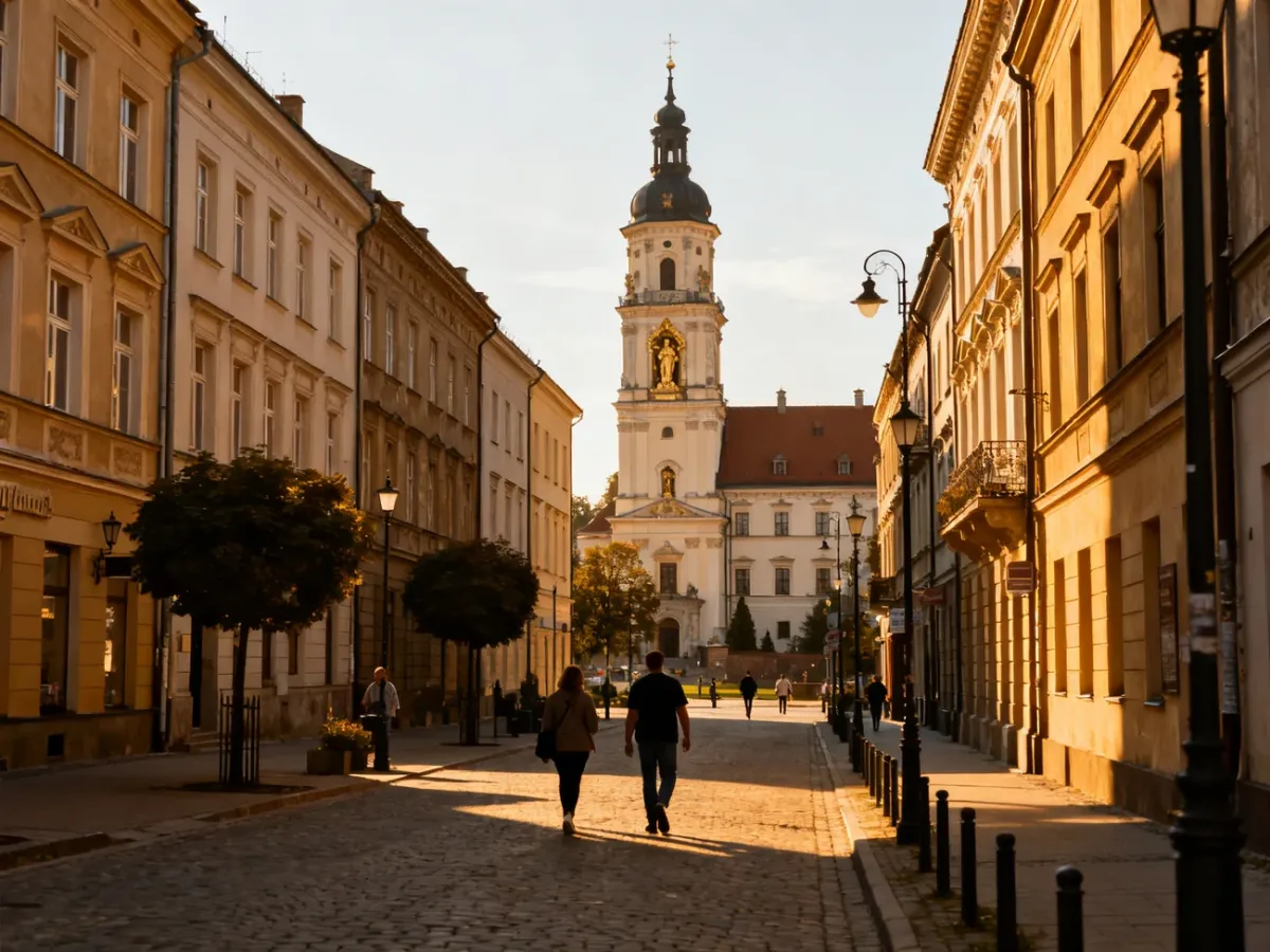 Widok na klasztor na Jasnej Górze w Częstochowie